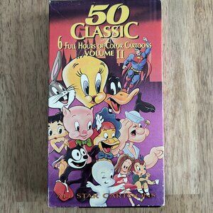 50 Classic 6 Full Hours Of Color Cartoons Volume II VHS- Tweety Bird Bugs Bunny